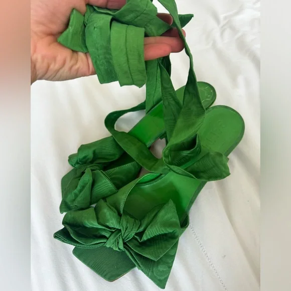 GANNi green lace up kitten heel *BRAT SUMMER* - Picture 2 of 5